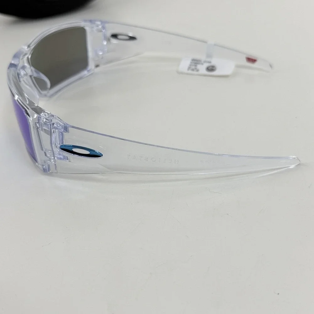 Oakley Sunglasses Heliostat OO9231-0761 Clear Frames Prizm Sapphire Lenses NEW